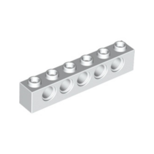 LEGO 3894 Technic Brick 1 x 6 (5 Pin Holes) (White)