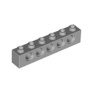 LEGO 3894 Technic Brick 1 x 6 (5 Pin Holes) (Light Bluish Gray)