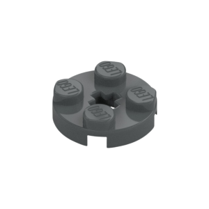 LEGO 4032a Plate Round 2 x 2 with Axle Hole Type 1 (Dark Bluish Gray)