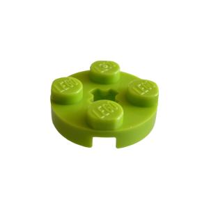 LEGO 4032a Plate Round 2 x 2 with Axle Hole Type 1 (Lime)