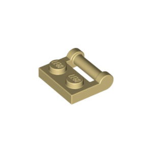 LEGO 48336 Plate Special 1 x 2 (Side Handle Closed Ends) (Tan)