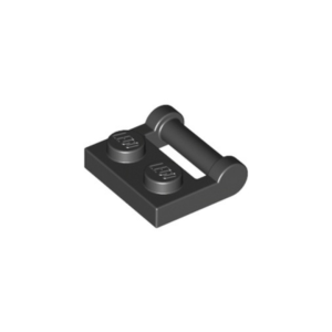 LEGO 48336 Plate Special 1 x 2 (Side Handle Closed Ends) (Black)