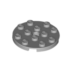 LEGO 60474 Plate Round 4 x 4 with Pin Hole (Light Bluish Gray)