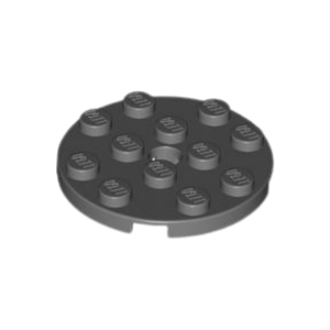 LEGO 60474 Plate Round 4 x 4 with Pin Hole (Dark Bluish Gray)