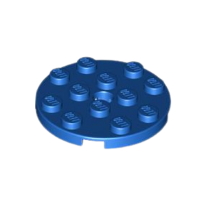 LEGO 60474 Plate Round 4 x 4 with Pin Hole (Blue)