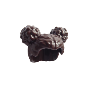LEGO Hair 65579 Two Round Buns (Plain) (Dark Brown)