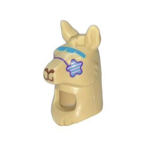 LEGO Costume 66972pr0002 Mask, Llama Head with Blue and White Star Glasses Print (Tan)