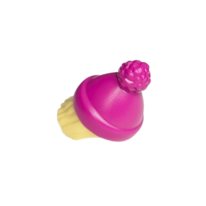 LEGO Cap / Hat 68502pat0003 Hair and Hat, Magenta pattern with Hair Straight Shoulder Length