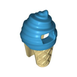 LEGO Costume 80678pat0001 Ice Cream Suit with Tan Cone Pattern (Dark Azure)