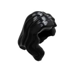 LEGO Hair 85974 Mid-Length with Part over Front of Right Shoulder (Black)