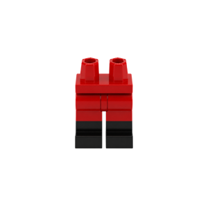 LEGO Legs 970c00pb0411 Hips with Red Legs and Black Boots Pattern