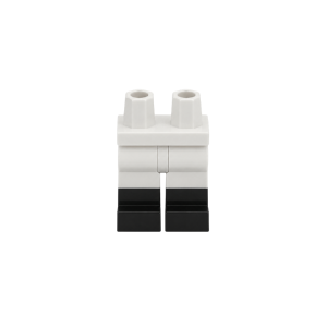 LEGO Legs 970c00pb0411 Hips with White Legs and Black Boots Pattern