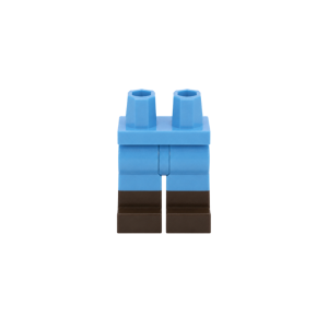 LEGO Legs 970c00pb0495 Hips with Medium Blue Legs and Dark Brown Boots Pattern