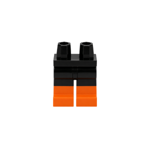 LEGO Legs 970c00pb1202 Hips with Black Legs and Orange Boots Pattern