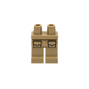 LEGO Legs 970c00pb1214 Hips and Dark Tan Legs with Front Pockets Print