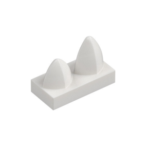 LEGO 15209 Tile Special 1 x 2 with Two Vertical Teeth / Tooth (White)