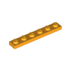 LEGO 3666 Plate 1 x 6 (Bright Light Orange)