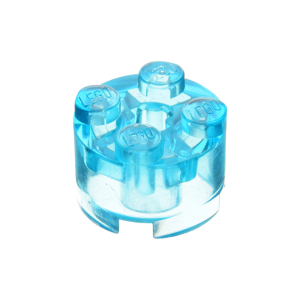 LEGO 3941 Brick Round 2 x 2 with Axle Hole (Transparent Light Blue)