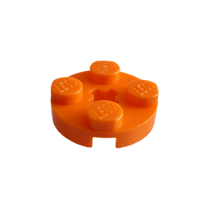 LEGO 4032a Plate Round 2 x 2 with Axle Hole Type 1 (Orange)