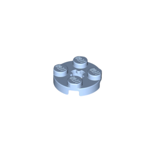 LEGO 4032a Plate Round 2 x 2 with Axle Hole Type 1 (Bright Light Blue)