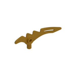 LEGO Weapon 98141 Scythe / Crescent Blade Serrated with Bar (Pearl Gold)