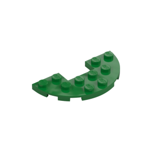 LEGO 18646 Plate Round Half 3 x 6 with 1 x 2 Cutout (Green)