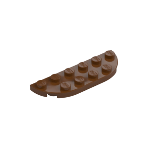LEGO 18980 Plate Round Corners 2 x 6 Double (Reddish Brown)