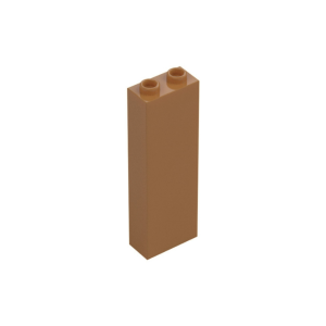 LEGO 2454b Brick 1 x 2 x 5 with Hollow Studs (Medium Nougat)