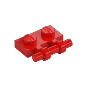 LEGO 2540 Plate Special 1 x 2 Side Handle Free Ends (Red)