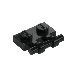 LEGO 2540 Plate Special 1 x 2 Side Handle Free Ends (Black)