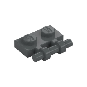 LEGO 2540 Plate Special 1 x 2 Side Handle Free Ends (Dark Bluish Gray)