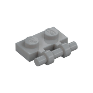 LEGO 2540 Plate Special 1 x 2 Side Handle Free Ends (Light Bluish Gray)