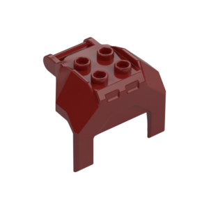 LEGO 27167 Plate Special 2 x 2 Studs and Handle Closed Ends (Dark Red)