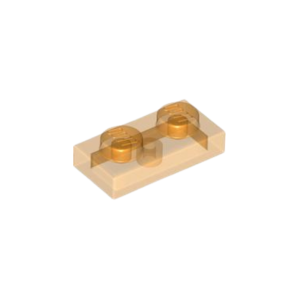 LEGO 3023 Plate 1 x 2 (Transparent Orange)