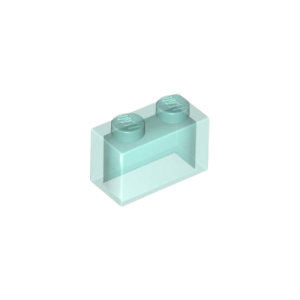 LEGO 3065 Brick 1 x 2 without Bottom Tube (Transparent Light Blue)