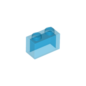 LEGO 3065 Brick 1 x 2 without Bottom Tube (Transparent Dark Blue)