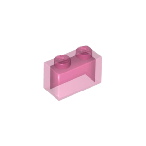 LEGO 3065 Brick 1 x 2 without Bottom Tube (Transparent Dark Pink)