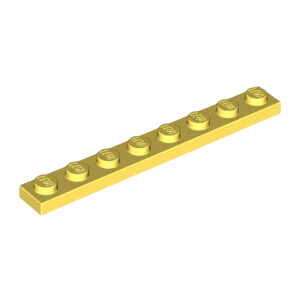 LEGO 3460 Plate 1 x 8 (Bright Light Yellow)