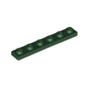 LEGO 3666 Plate 1 x 6 (Dark Green)