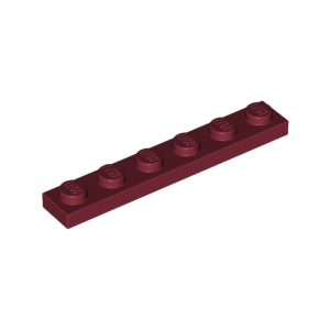 LEGO 3666 Plate 1 x 6 (Dark Red)