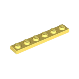 LEGO 3666 Plate 1 x 6 (Bright Light Yellow)
