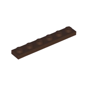 LEGO 3666 Plate 1 x 6 (Dark Brown)