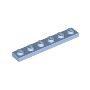 LEGO 3666 Plate 1 x 6 (Bright Light Blue)