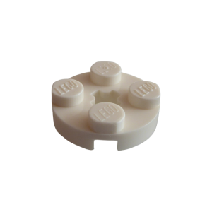 LEGO 4032a Plate Round 2 x 2 with Axle Hole Type 1 (White)