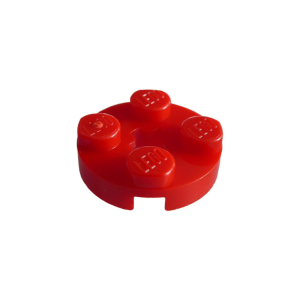 LEGO 4032a Plate Round 2 x 2 with Axle Hole Type 1 (Red)
