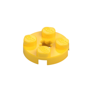 LEGO 4032a Plate Round 2 x 2 with Axle Hole Type 1 (Yellow)