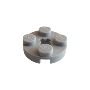 LEGO 4032a Plate Round 2 x 2 with Axle Hole Type 1 (Light Bluish Gray)
