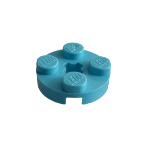 LEGO 4032a Plate Round 2 x 2 with Axle Hole Type 1 (Medium Azure)