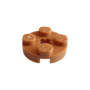 LEGO 4032a Plate Round 2 x 2 with Axle Hole Type 1 (Medium Nougat)