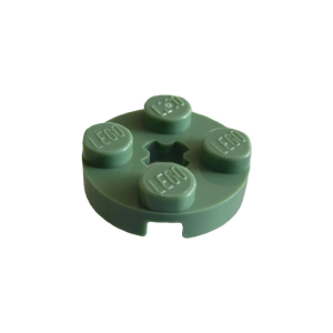 LEGO 4032a Plate Round 2 x 2 with Axle Hole Type 1 (Sand Green)